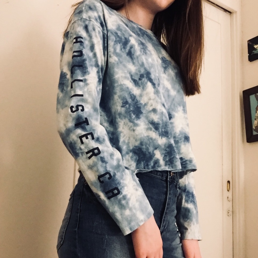Hollister tie dye logo long sleeve